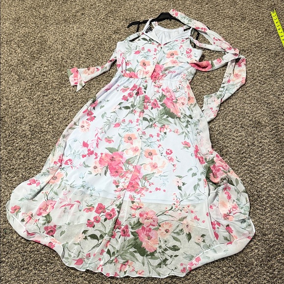 INC International Concepts Light Blue Floral Halter Dress - Picture 9 of 10